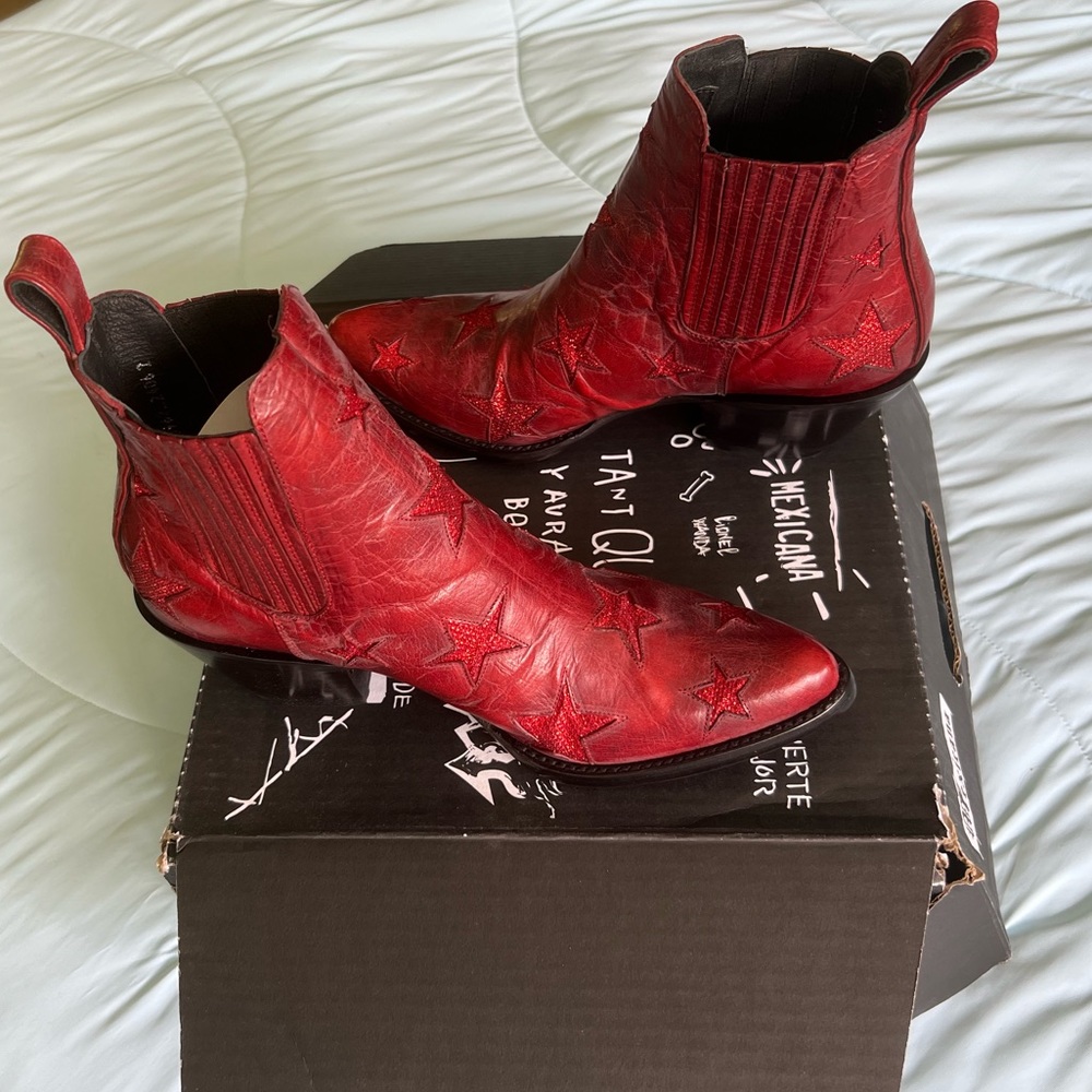 Mexicana by Old Gringo Reach for the Stars Circus boots fire red/red NIB 8.5